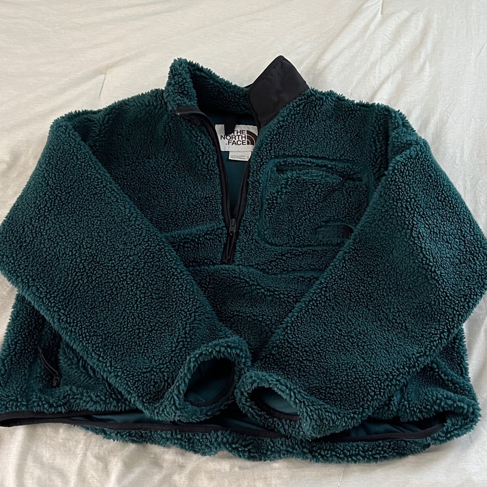 The North Face Deep Teal Sherpa Quarter-Zip Pullover